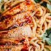 SESAME UDON NOODLES with GREENS + SPICY TOFU