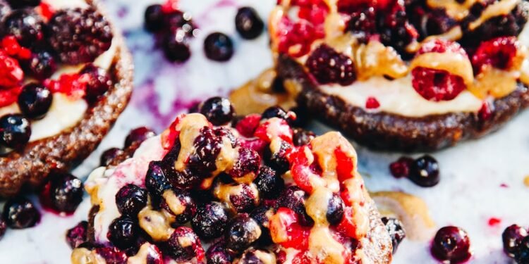 BERRY TARTS with HAZELNUT BANANA FILLING