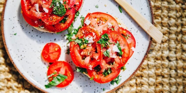 PERFECT BREAKFAST BAGELS with TOMATOES & BASIL
