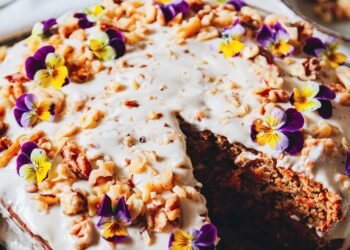 SPICED CARROT CAKE with CASHEW YOGURT FROSTING