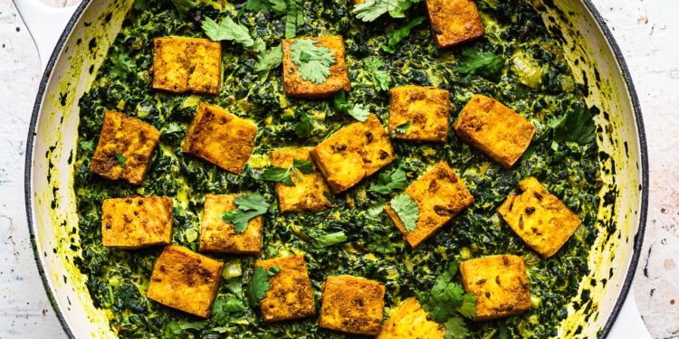 Saag tofu (vegan saag paneer)