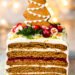 Vegan gingerbread cake with custard buttercream