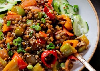 Gochujang Lentils with Pasta or Rice