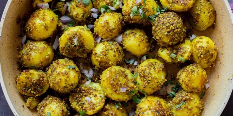 Indian Peanut Sesame Potatoes