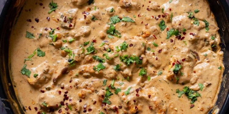 Vegan Kasuri Malai Murg (Tofu in creamy fenugreek sauce)