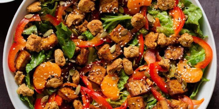 Easy Vegan Summer Salad with Smoky Tofu