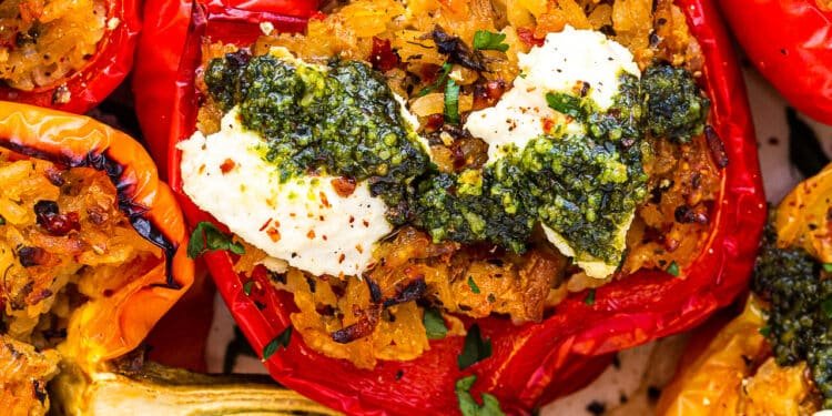 Vegan stuffed peppers – Lazy Cat Kitchen