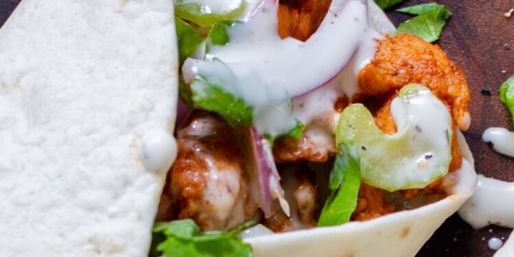Easy Vegan Buffalo Cajun Wraps