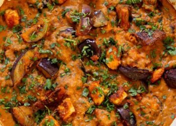Tofu Eggplant Curry (soy-free and nut-free options!)