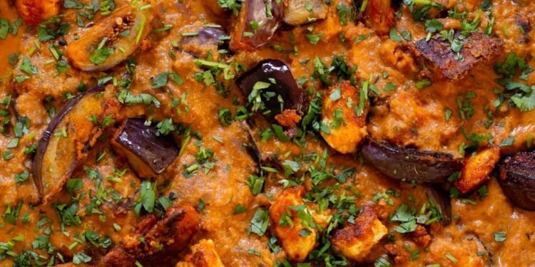 Tofu Eggplant Curry (soy-free and nut-free options!)