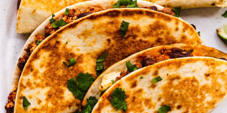 Vegan tacos with smoky mince