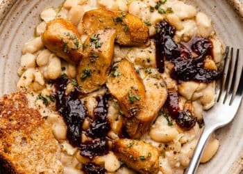 Cannellini beans with rosemary and balsamic onions