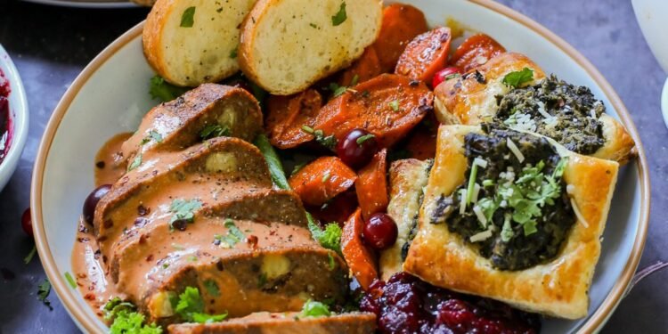 Spiced Chickpea Meatloaf with Butter Gravy