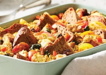 Scrambled Tofu Casserole with Mushrooms and Spinach Recipe