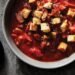 Spicy Tomato Soup with Whole Wheat Croutons Recipe