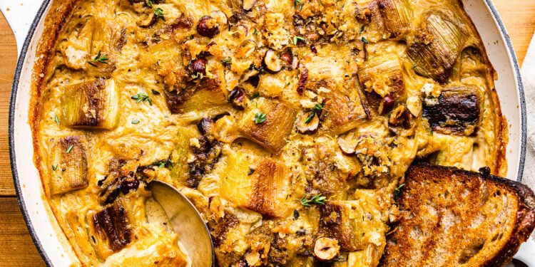 Leek gratin (vegan) – Lazy Cat Kitchen