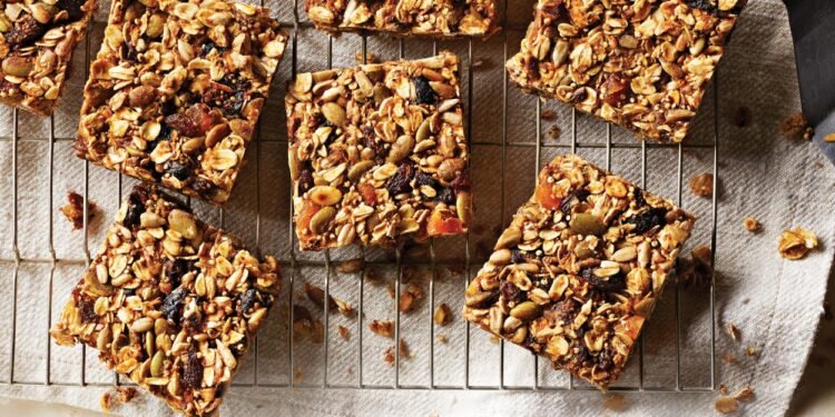 Crunchy Grain, Seed, and Dried Fruit Bars Recipe