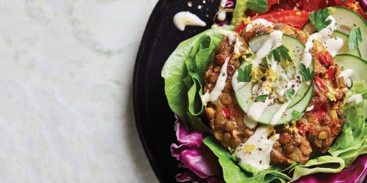 Lebanese Lentil Burgers in Cabbage Pockets Recipe