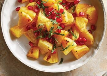 Roasted Pineapple with Fresh Mint