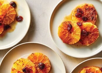 Spiced Roasted Oranges with Dried Cranberries Recipe