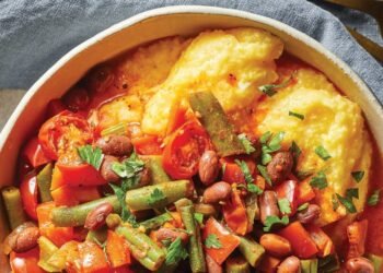 Spicy Cajun Hash on Grits