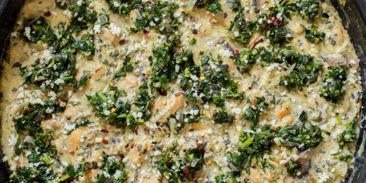Vegan White Bean and Mushroom Alfredo