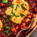 Baked beans with cheesy topping