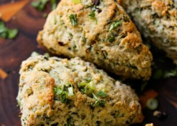 Spinach and Cheese Savory Scones (30 minutes!)