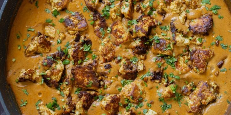 Tofu Barra (Vegan Chicken Barra) North India silky curry