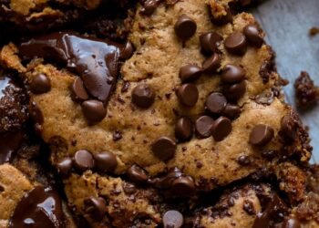 Almond Butter Blondies with Chocolate Chips