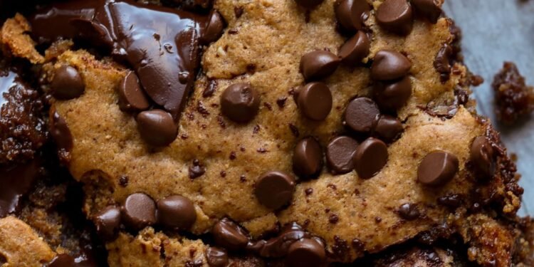 Almond Butter Blondies with Chocolate Chips