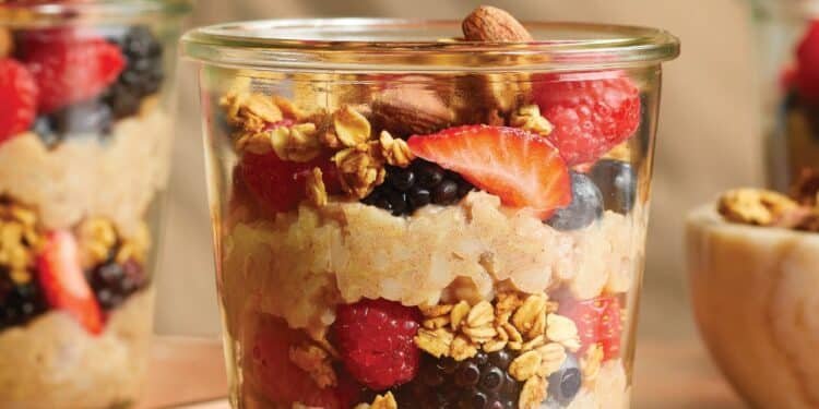 Granola Parfaits with Berries and Brown Rice Pudding Recipe