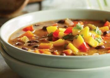 Jerk Black Bean Soup with Mango Salsa
