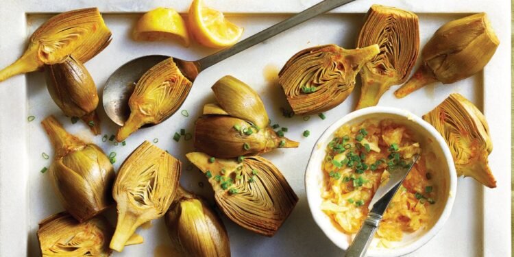 Lemon-Garlic Roasted Baby Artichokes Recipe