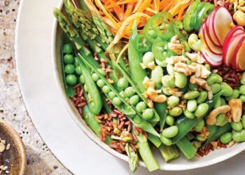 Red Rice and Edamame Bowl with Spring Veggies Recipe