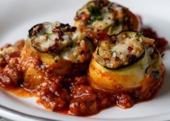 Zucchini Rolls with Tofu ricotta