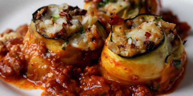 Zucchini Rolls with Tofu ricotta