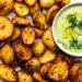 Lemon potatoes with dill sauce