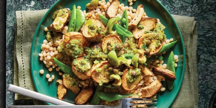 Vegan Mushroom Scallops with Spanish-Style Olive-Herb Sauce Recipe