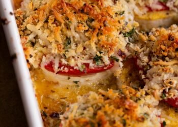 Baked Vegan Caprese Stacks