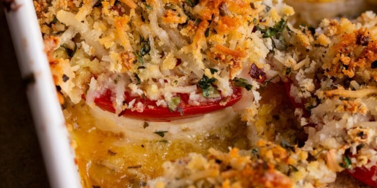 Baked Vegan Caprese Stacks
