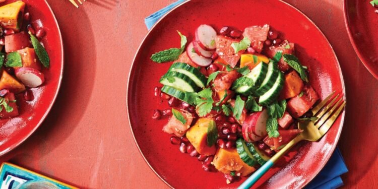 Tropical Fruit Salad with Ginger-Lime Dressing