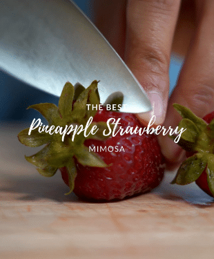 This pineapple strawberry mimosa juice recipe