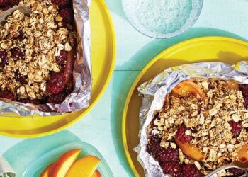 Foil-Roasted Blackberry Peach Crisp