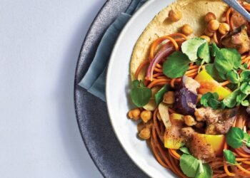 Lebanese 7-Spice Noodle Bowl with Eggplant and Roasted Garlic Recipe
