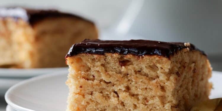 Vegan Peanut Butter Cake with Chocolate Peanut Butter Glaze