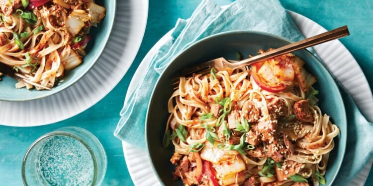 Vegan Bulgogi Noodles with Jackfruit Kimchi Recipe