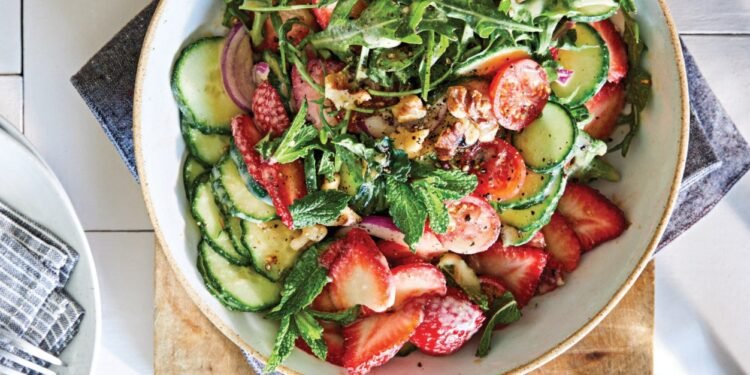 10-Minute Strawberry Cucumber Salad Recipe