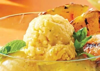 Grilled Pineapple with Minty Mango Nice Cream