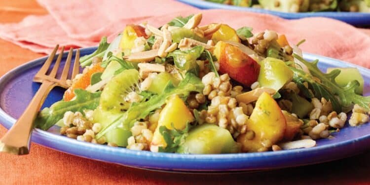 Honeydew, Peach, and Barley Salad